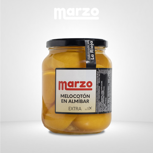 Melocoton mitades cristal 1 kg Marzo