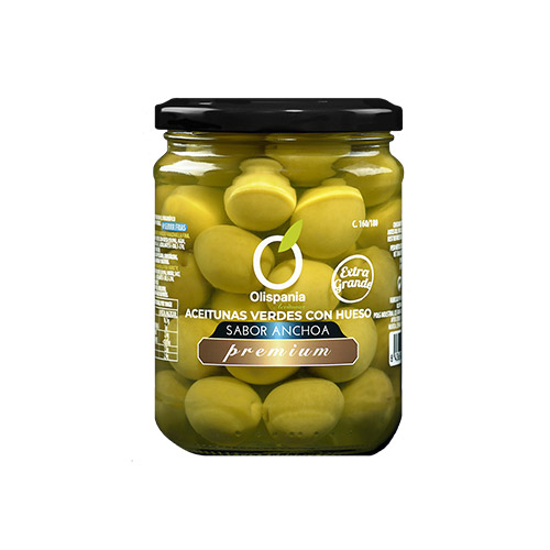 Aceitunas manzanilla sabor anchoa 250 grs Premium Olispania