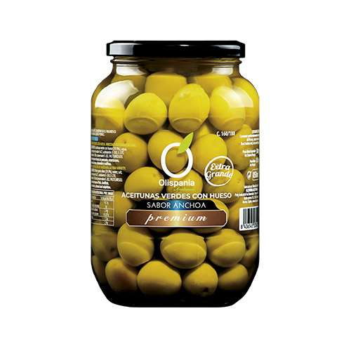 Aceitunas manzanilla sabor anchoa 500 grs Premium Olispania