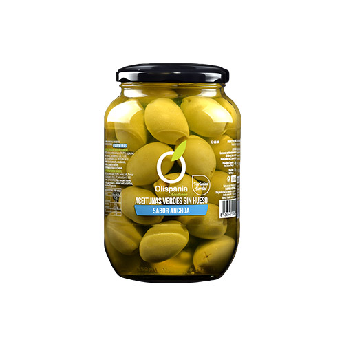 Aceitunas gordal sin hueso sabor anchoa 400 grs Olispania
