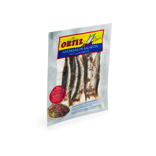 Anchoas sal cantabrico bolsa 80 grs Ortiz