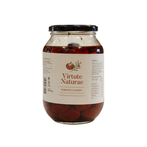 Pimientos cherry olivada 840 grs Virtute Naturae