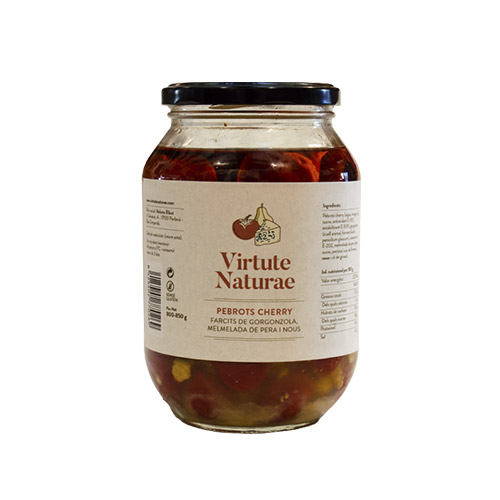 Pimientos cherry gorgonzola 840 grs Virtute Naturae