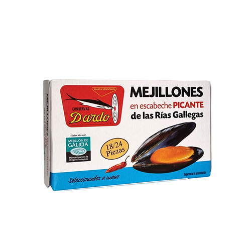 Mejillones escabeche picantes R. Gallegas 18/24 OL-120 Dardo